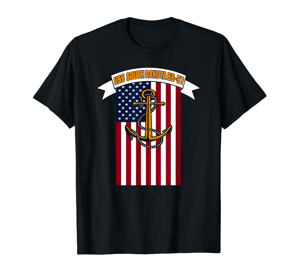 Ww2 Battleship Uss South Dakota Bb 57 T-Shirt - Custom Art Print Unisex - T-Shirt, Sweatshirt, Hoodie