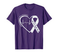 Alzheimers Awareness Heart Ribbon T-Shirt - Aesthetic Graphic Unisex - T-Shirt, Sweatshirt, Hoodie