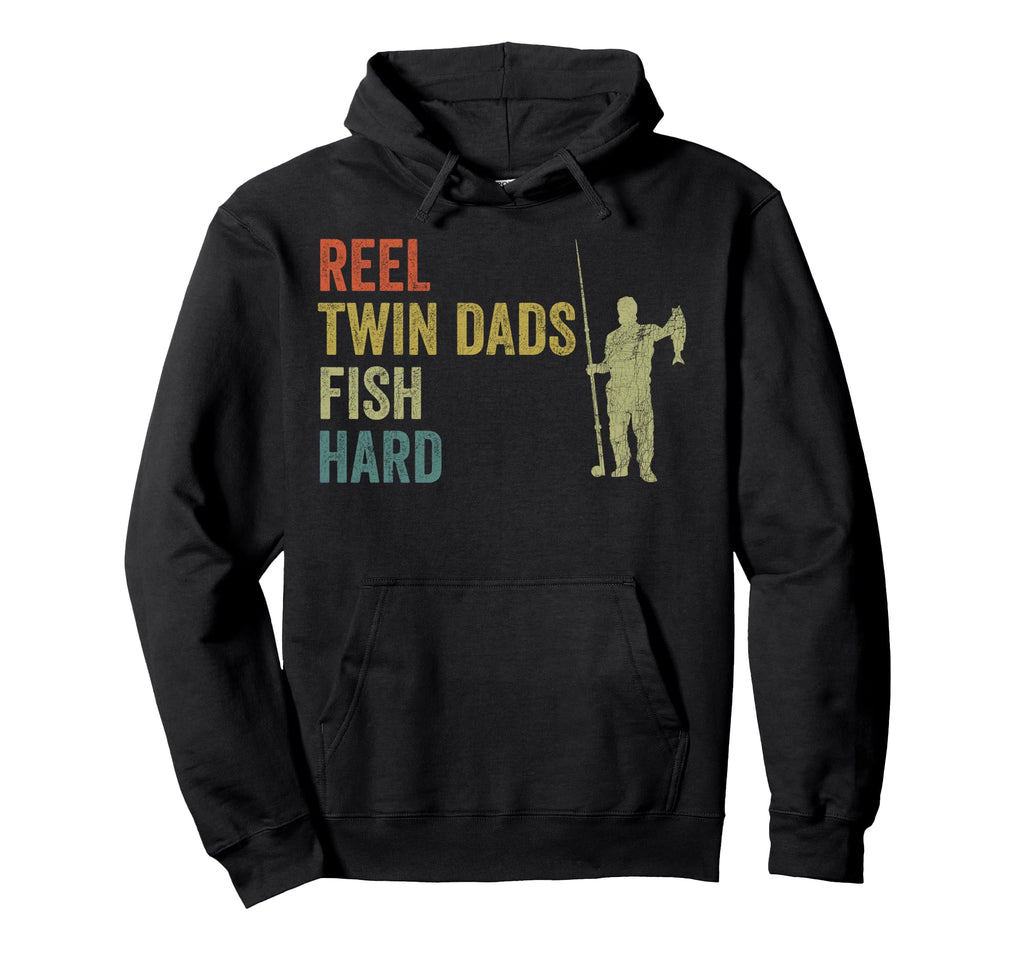 Twin Dad Fishing Reel Twin Dads Fish Hoodie - Minimalist Print Men Women - T-Shirt, Sweatshirt, Hoodie