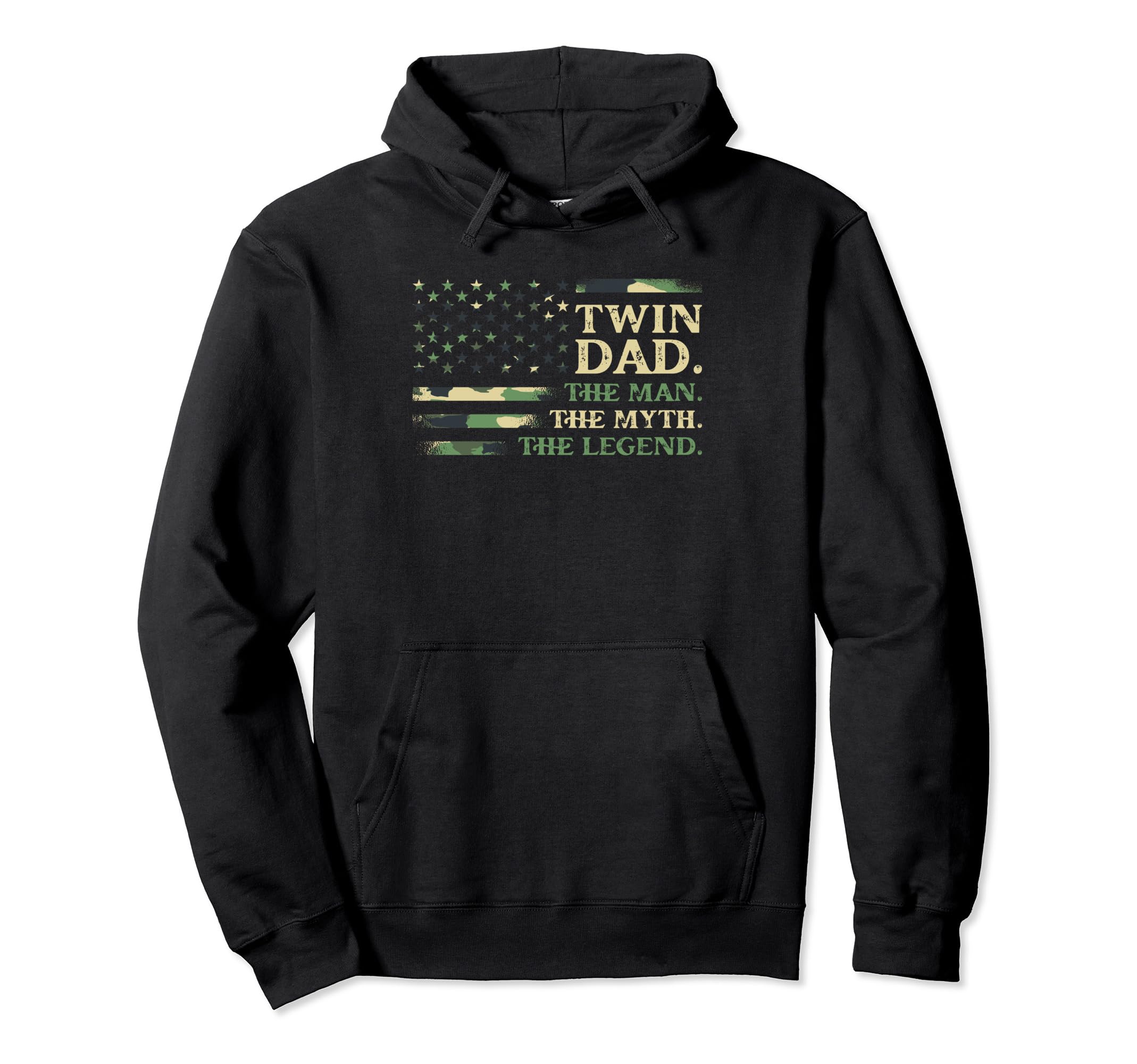 Usa Twin Dad Father Two American Flag Dad Hoodie - Custom Art Print Unisex - T-Shirt, Sweatshirt, Hoodie