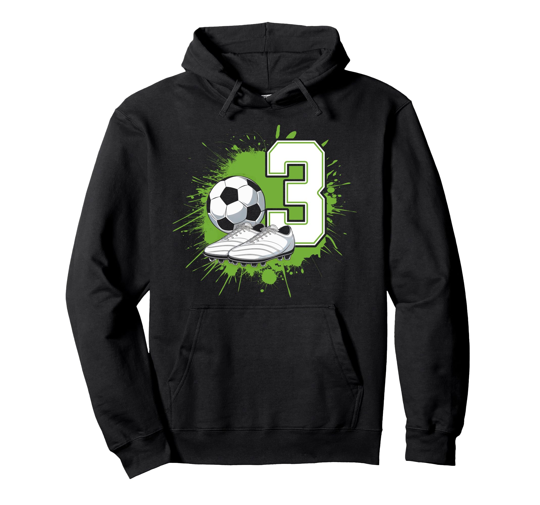 3 Soccer Birthday Gift Soccer Fan Hoodie - Custom Art Print Men Women - T-Shirt, Sweatshirt, Hoodie