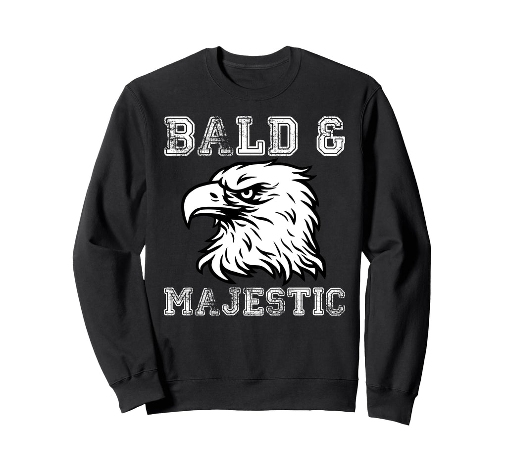 Eagle Bald Majestic Bald Guy Dad Sweatshirt - Minimalist Print Men Women - T-Shirt, Sweatshirt, Hoodie