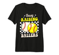 Busy Raising Ballers Softball And T-Shirt - Aesthetic Graphic Unisex - T-Shirt, Sweatshirt, Hoodie
