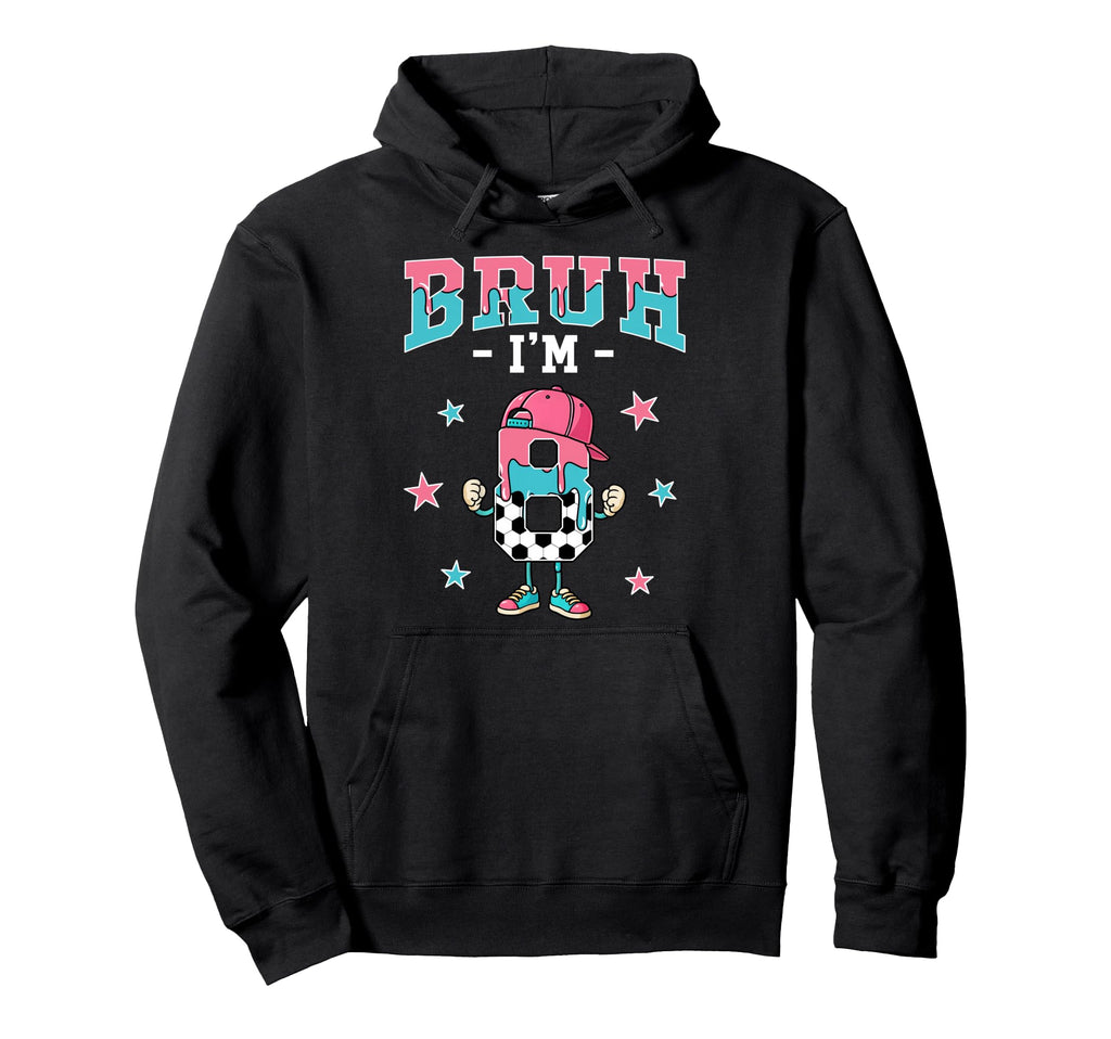 Funny Bruh Im 8 Year Old Soccer Ice Cream Hoodie - Graphic Print Unisex - T-Shirt, Sweatshirt, Hoodie