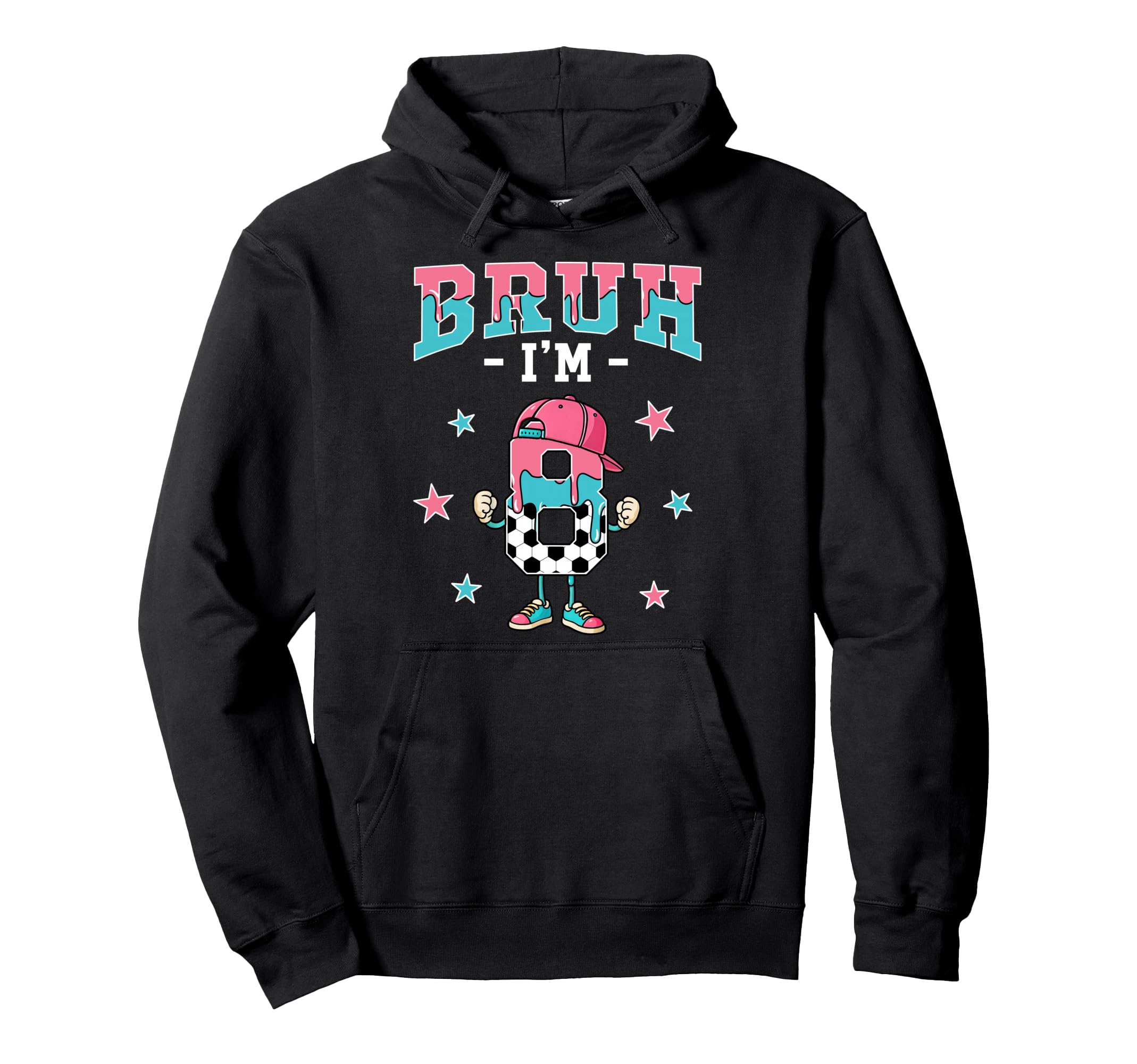Funny Bruh Im 8 Year Old Soccer Ice Cream Hoodie - Graphic Print Unisex - T-Shirt, Sweatshirt, Hoodie