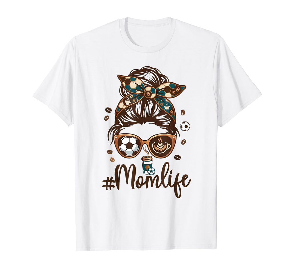 Soccer Mom Coffee Lover Messy Bun Game T-Shirt - Minimalist Print Unisex - T-Shirt, Sweatshirt, Hoodie