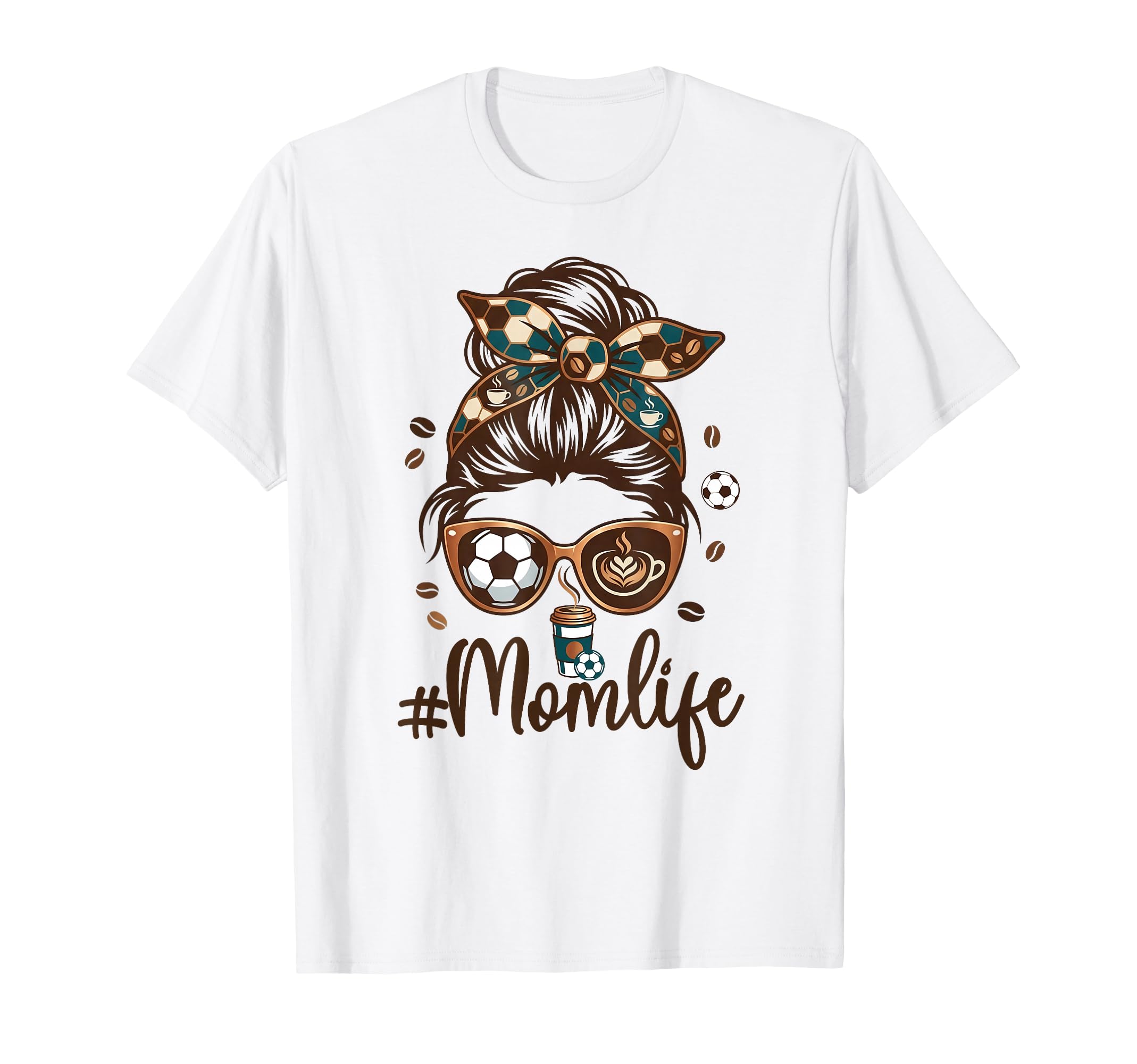 Soccer Mom Coffee Lover Messy Bun Game T-Shirt - Minimalist Print Unisex - T-Shirt, Sweatshirt, Hoodie