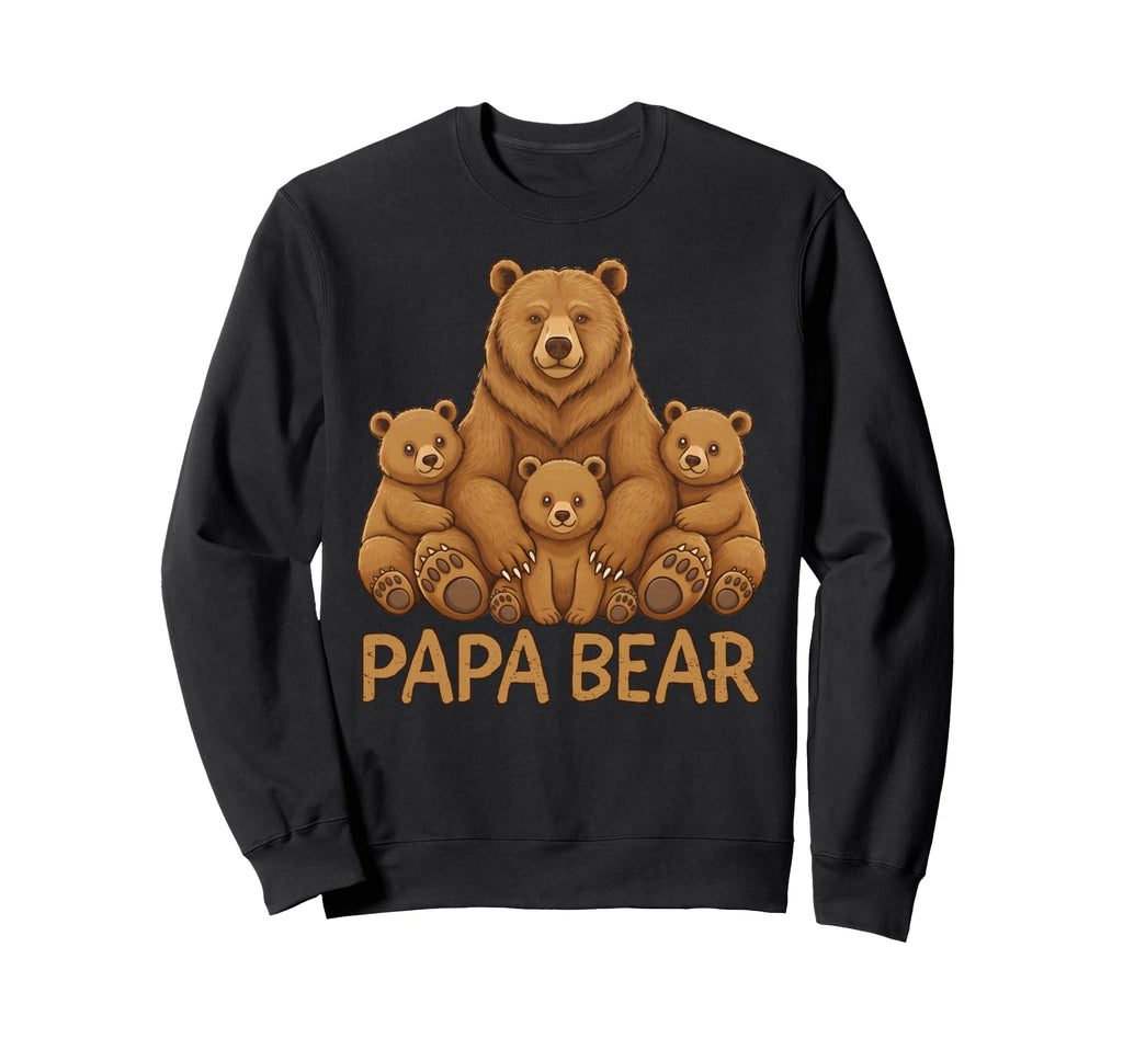 Papa Bear Three Cubs Family Sweatshirt - Novelty Apparel for Adults - T-Shirt, Sweatshirt, Hoodie