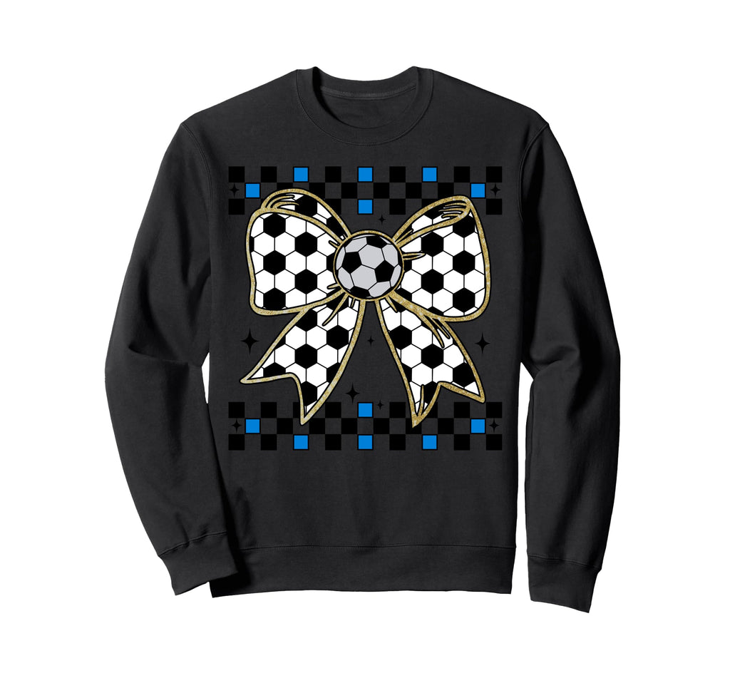 Soccer Bow Checkered Ribbon Gift Sweatshirt - Novelty Apparel Men Women - T-Shirt, Sweatshirt, Hoodie