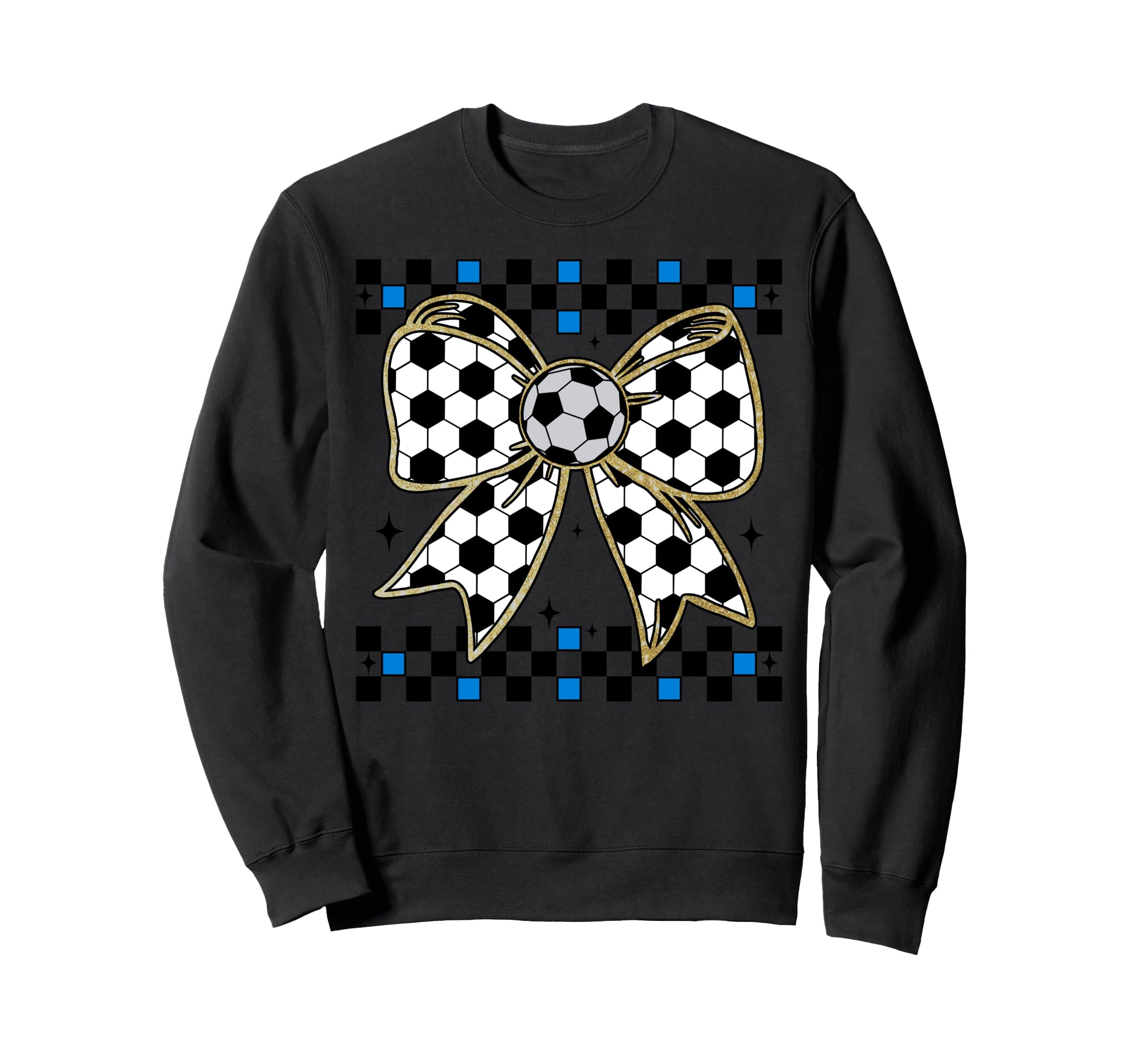 Soccer Bow Checkered Ribbon Gift Sweatshirt - Novelty Apparel Men Women - T-Shirt, Sweatshirt, Hoodie