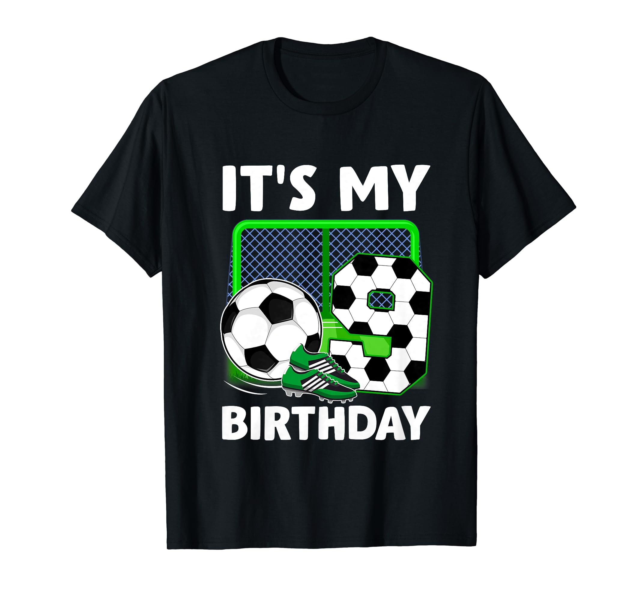 Its My 9Th Soccer Party 9 Year Old T-Shirt - Custom Art Print Unisex - T-Shirt, Sweatshirt, Hoodie
