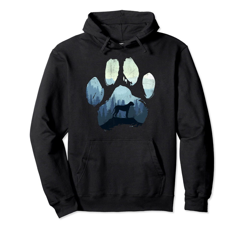 Daniff Dog Paw Mom Dad Mountains Hoodie - Fun Novelty Design for Adults - T-Shirt, Sweatshirt, Hoodie