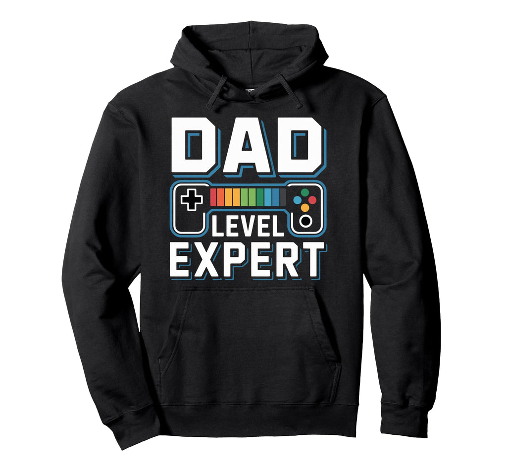 Gamer Dad Level Expert Father Gaming Hoodie - Unique Graphic Men Women - T-Shirt, Sweatshirt, Hoodie