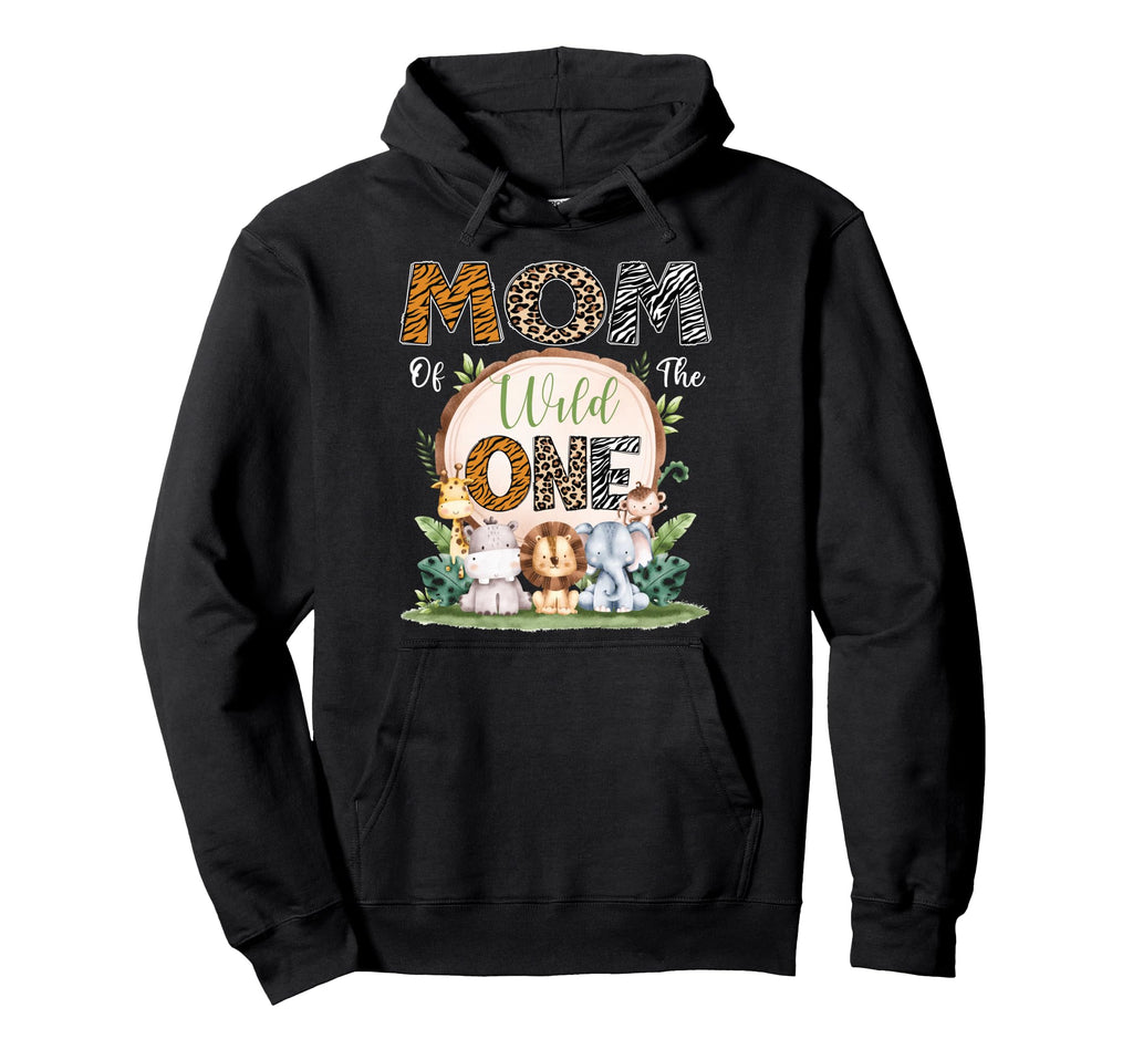 Mom Wild One First Birthday Safari Hoodie - Minimalist Print for Adults - T-Shirt, Sweatshirt, Hoodie