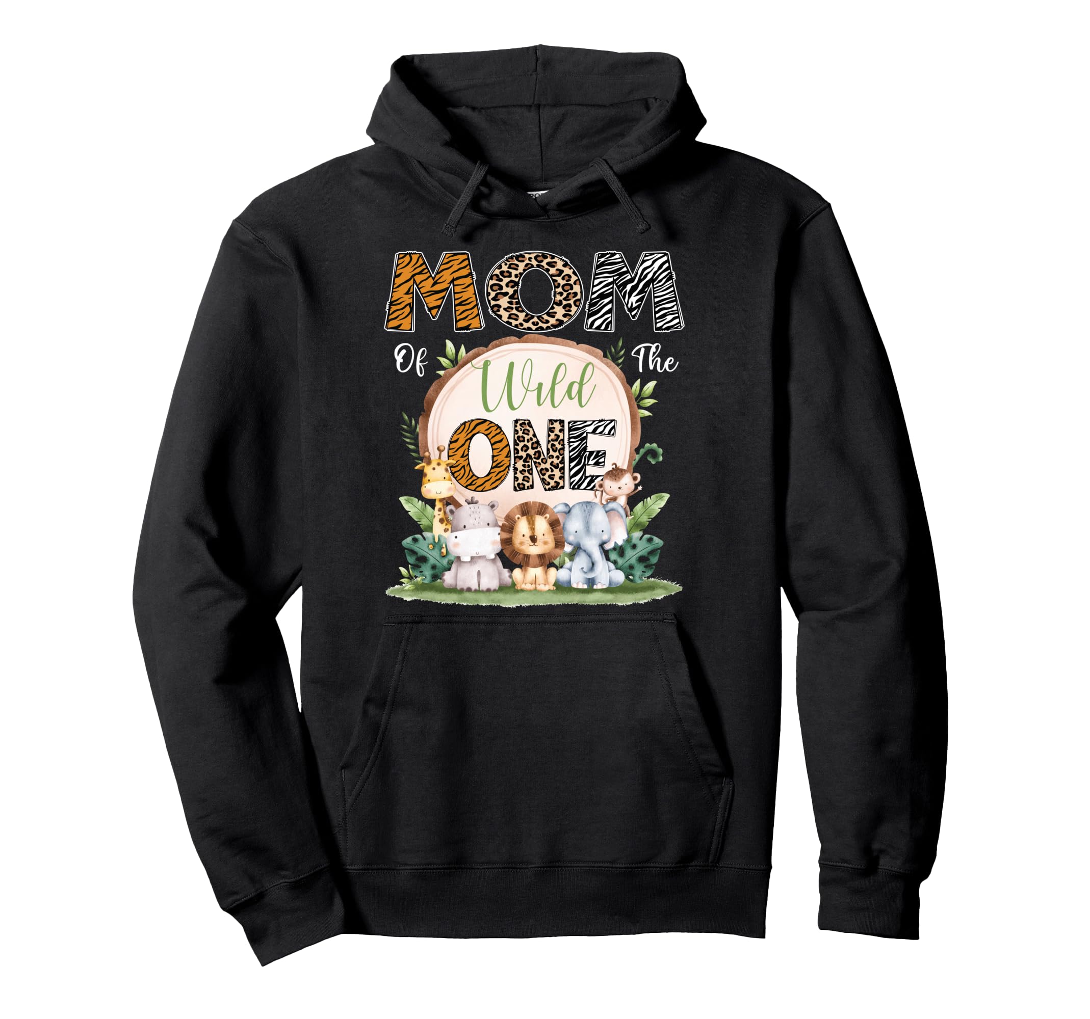Mom Wild One First Birthday Safari Hoodie - Minimalist Print for Adults - T-Shirt, Sweatshirt, Hoodie