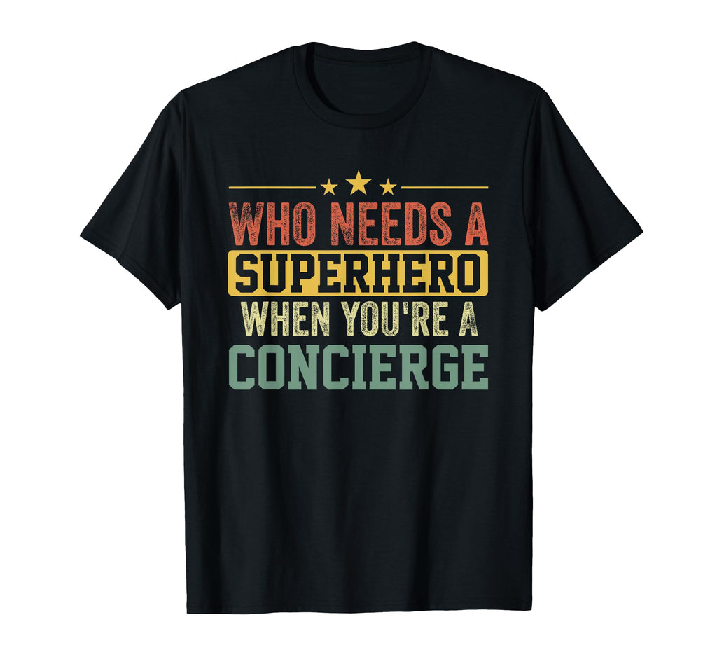 Funny Concierge Superhero Dad T-Shirt - Trendy Graphic for Adults - T-Shirt, Sweatshirt, Hoodie