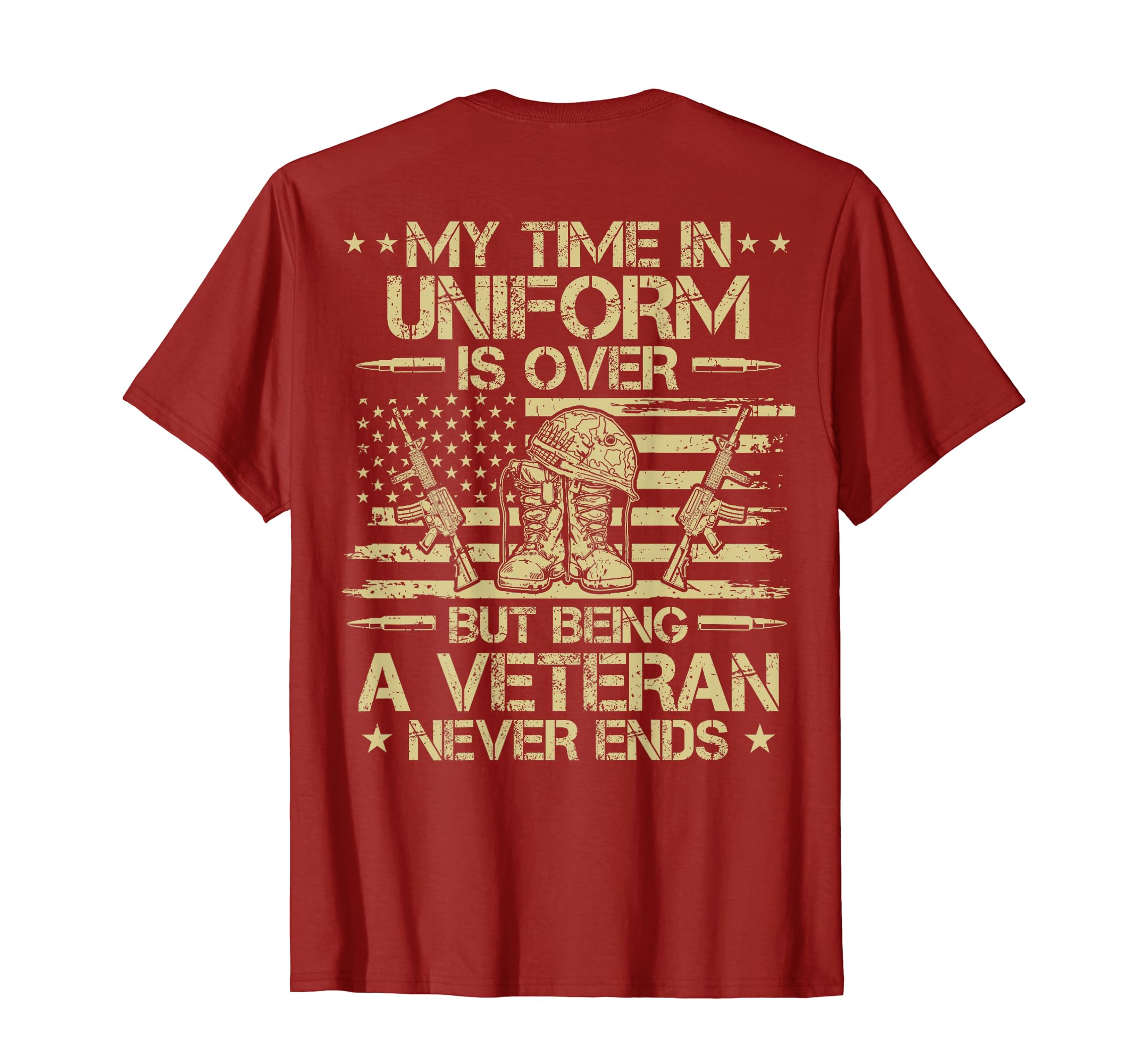My Time Uniform Veteran Us Flag Dad T-Shirt - Minimalist Print Men Women - T-Shirt, Sweatshirt, Hoodie