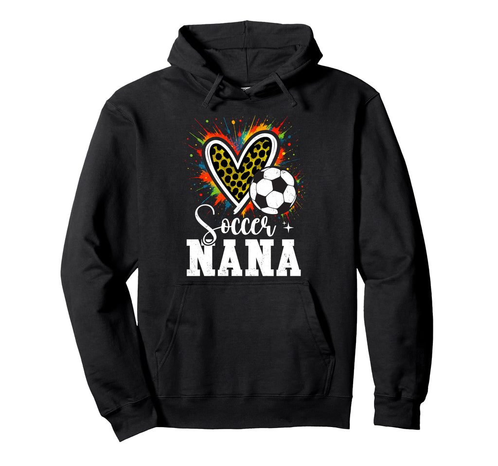 Soccer Nana Leopard Heart Colorful Hoodie - Graphic Print for Adults - T-Shirt, Sweatshirt, Hoodie