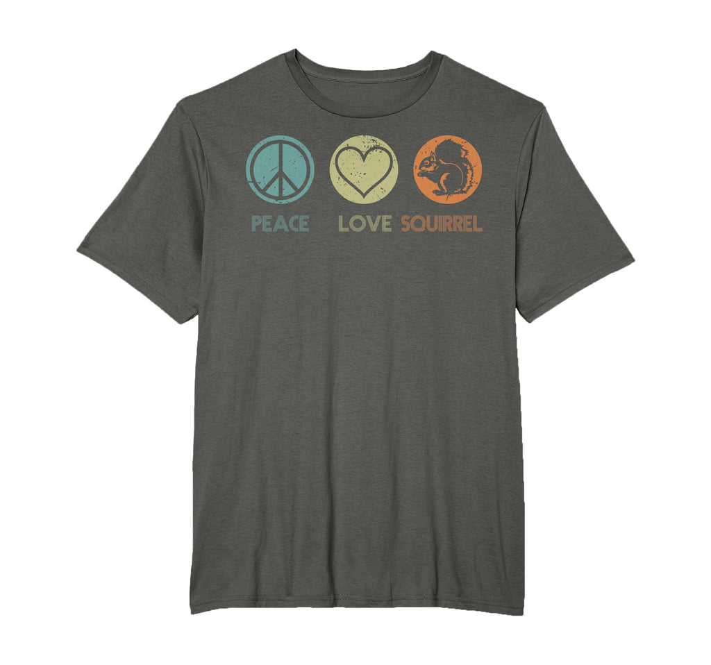 Peace Love Squirrel Funny T-Shirt - Casual Everyday Wear Men Women - T-Shirt, Sweatshirt, Hoodie