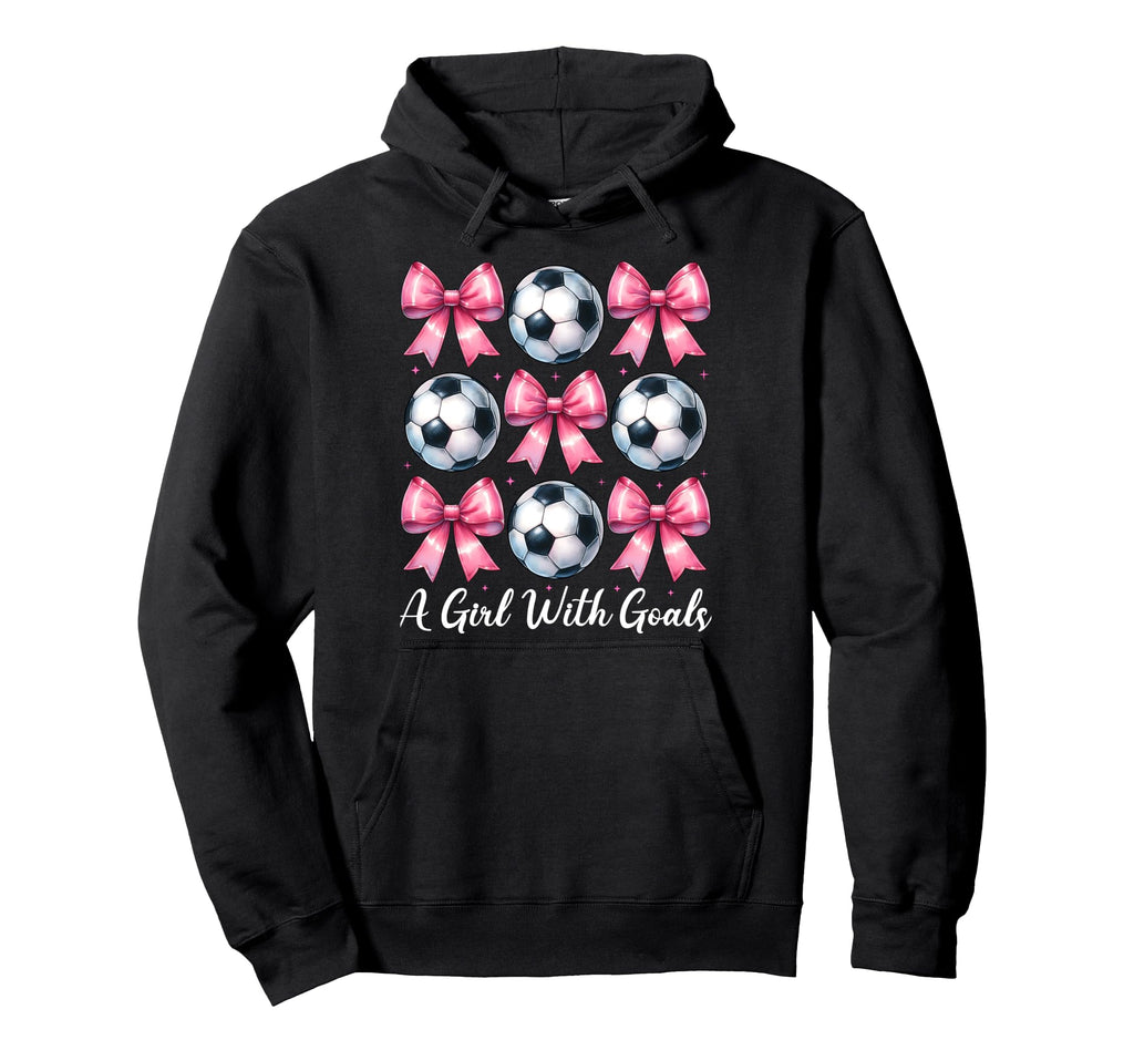 Goals Soccer Coquette Bow Hoodie - Custom Art Print Men Women - T-Shirt, Sweatshirt, Hoodie