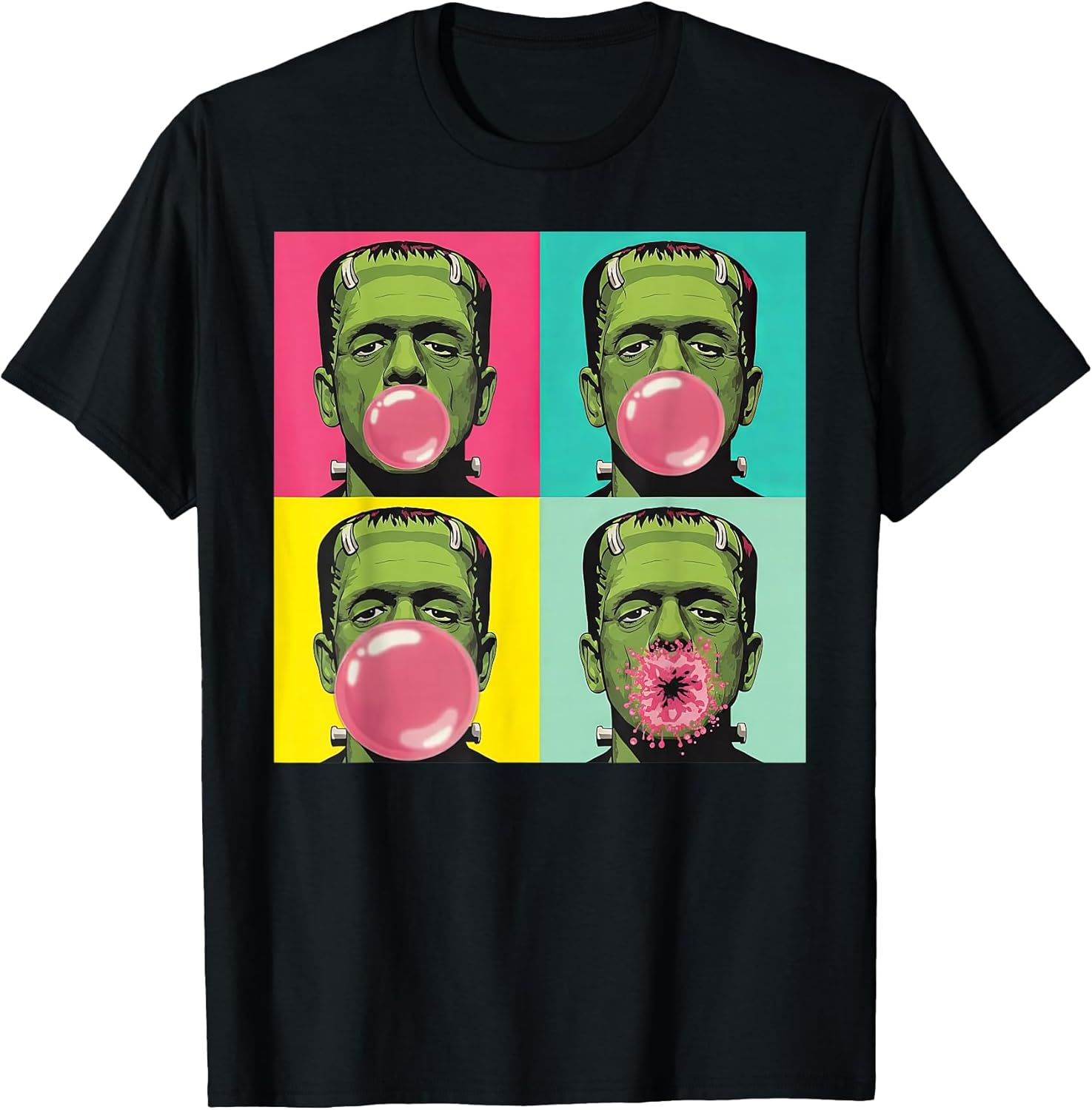 Frankenstein Monster Bubble Gum Funny Pop Art - Adult & Kids T-Shirts, Sweatshirts & Hoodies apparel design preview 1