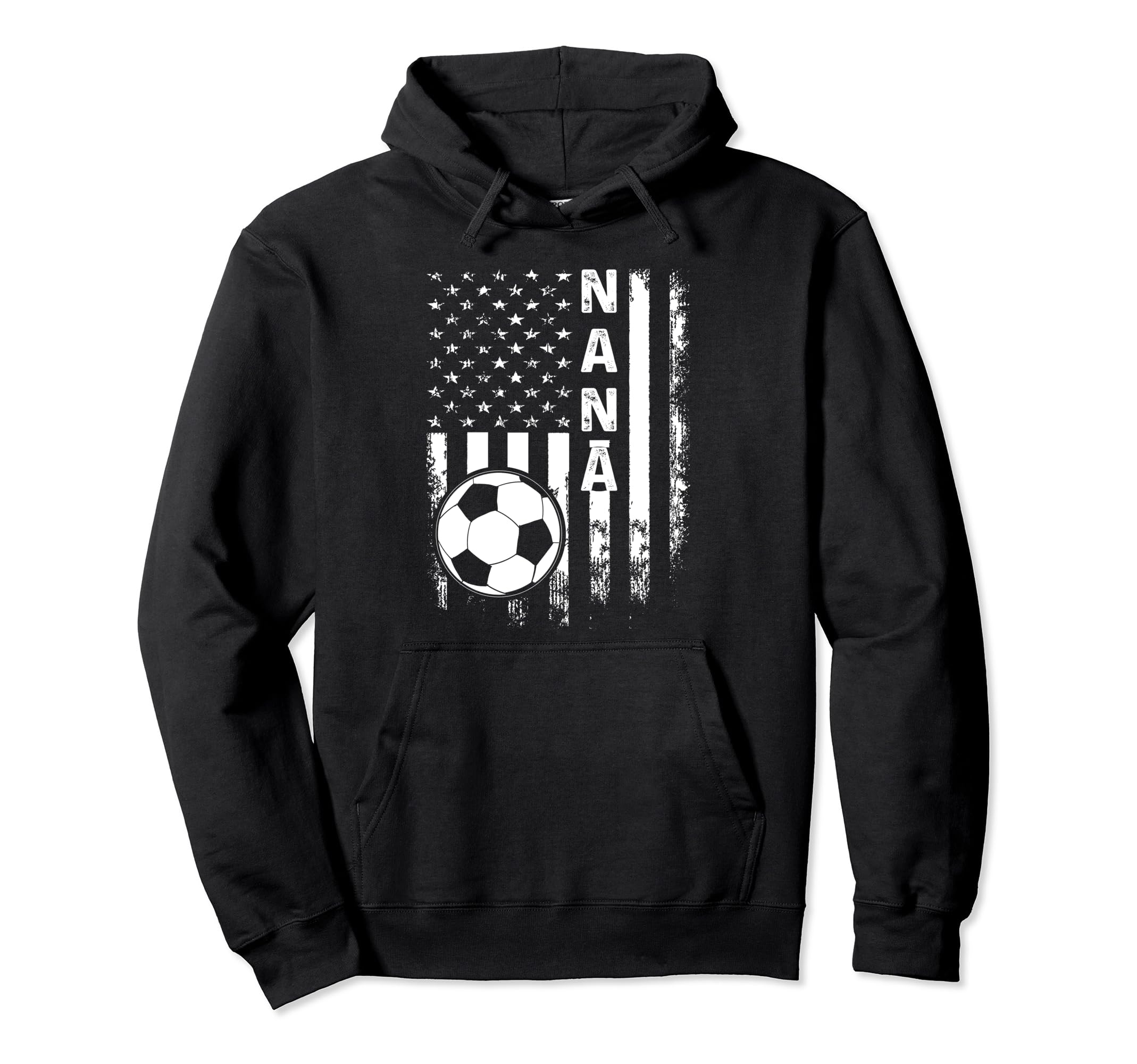 Soccer Nana American Flag Hoodie - Custom Art Print Men Women - T-Shirt, Sweatshirt, Hoodie