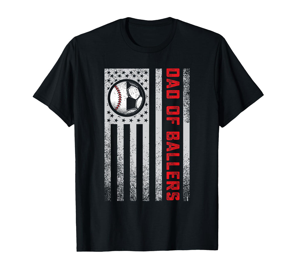 American Flag Dad Ballers Soccer T-Shirt - Custom Art Print for Adults - T-Shirt, Sweatshirt, Hoodie