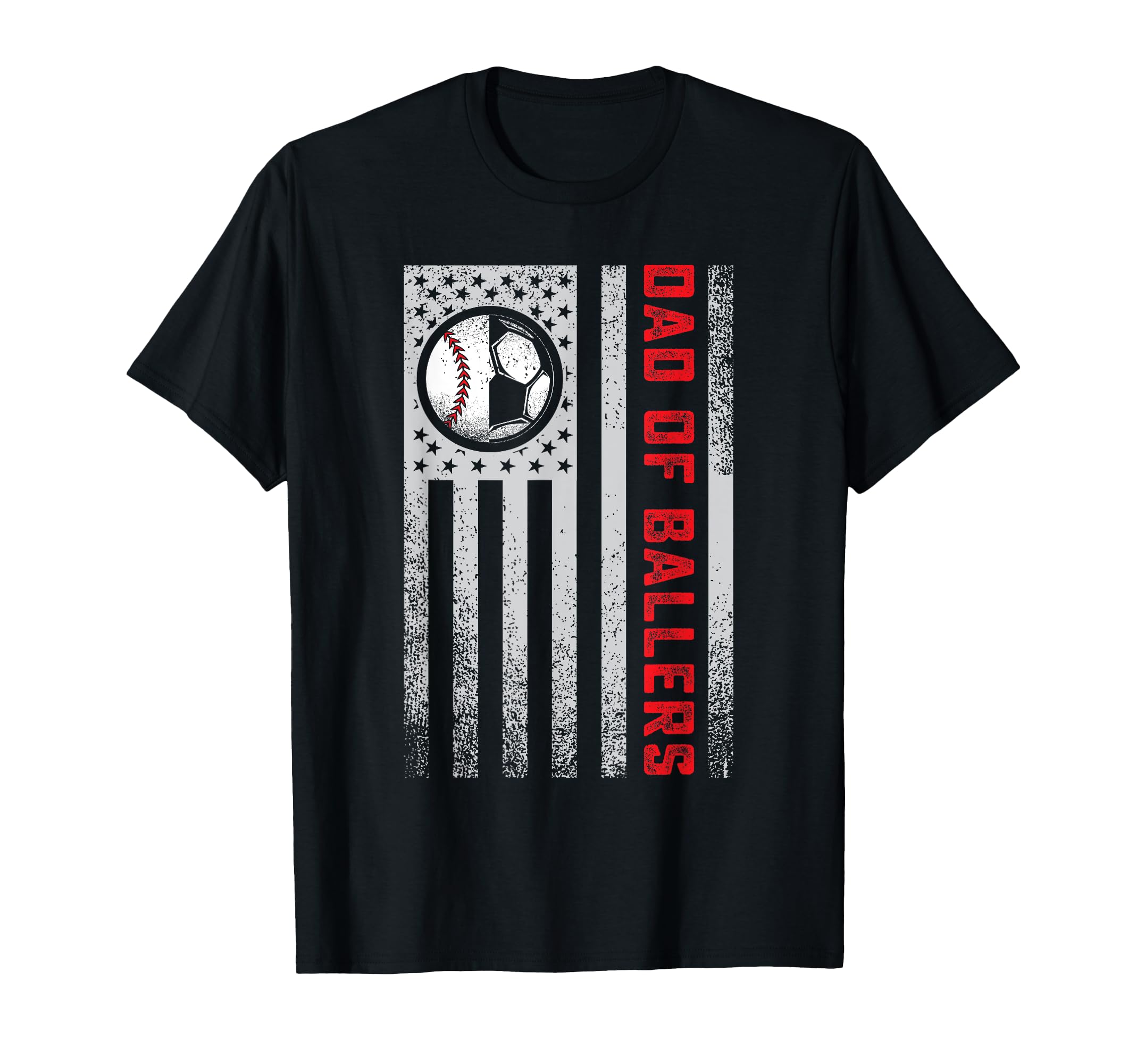American Flag Dad Ballers Soccer T-Shirt - Custom Art Print for Adults - T-Shirt, Sweatshirt, Hoodie