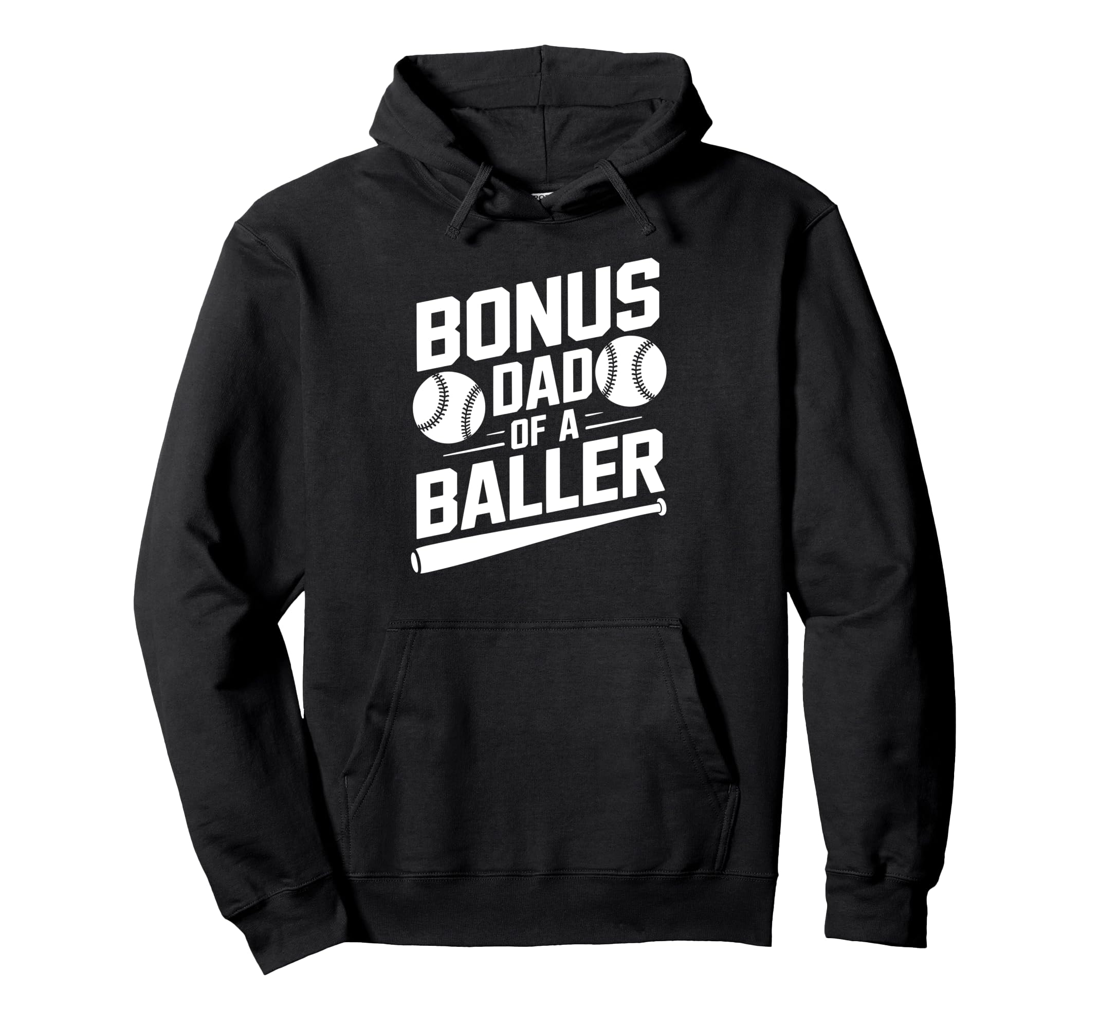 Bonus Dad Baller Baseball Step Dad Hoodie - Aesthetic Graphic Men Women - T-Shirt, Sweatshirt, Hoodie