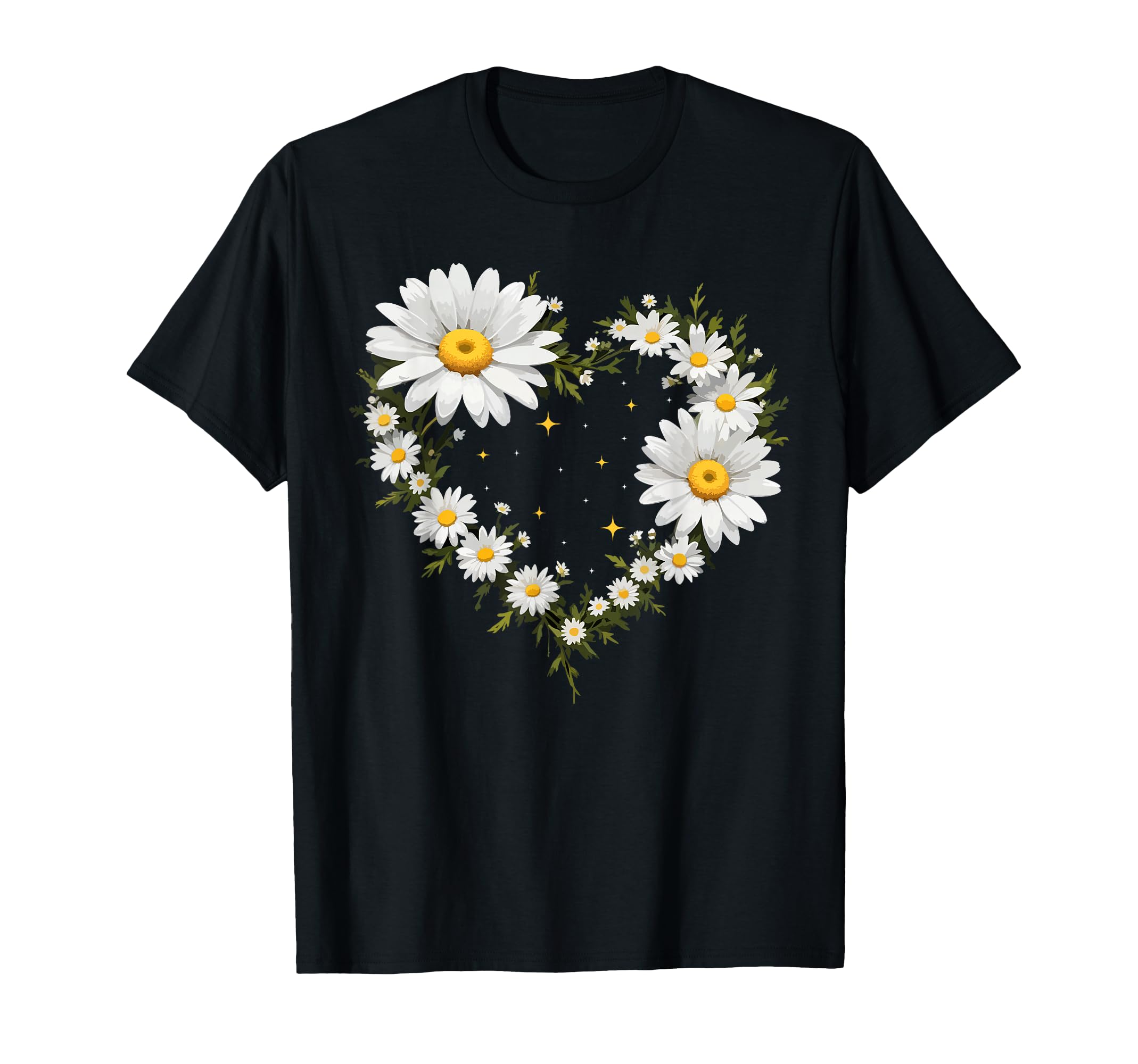 Heart Daisy Flowers Daisies Heart Outline T-Shirt - Streetwear Style Unisex - T-Shirt, Sweatshirt, Hoodie