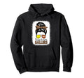 Football Tennis Mom Messy Bun Busy Hoodie - Trendy Graphic for Adults - T-Shirt, Sweatshirt, Hoodie