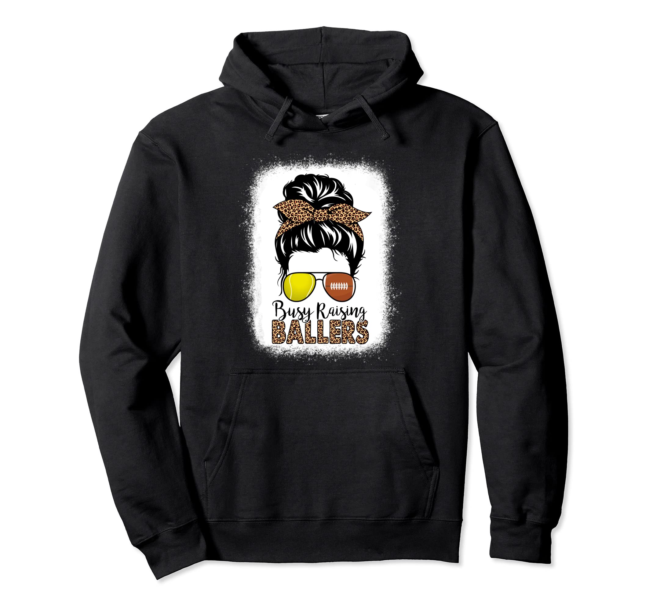 Football Tennis Mom Messy Bun Busy Hoodie - Trendy Graphic for Adults - T-Shirt, Sweatshirt, Hoodie