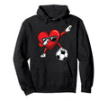 Dabbing Heart Dab Valentines Day Soccer Hoodie - Graphic Print for Adults - T-Shirt, Sweatshirt, Hoodie