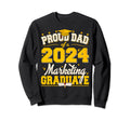 Proud Dad 2024 Marketing Graduate Sweatshirt - Unique Graphic for Adults - T-Shirt, Sweatshirt, Hoodie
