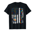 Autism Awareness Mom Dad Usa Flag Autistic T-Shirt - Unique Graphic Unisex - T-Shirt, Sweatshirt, Hoodie