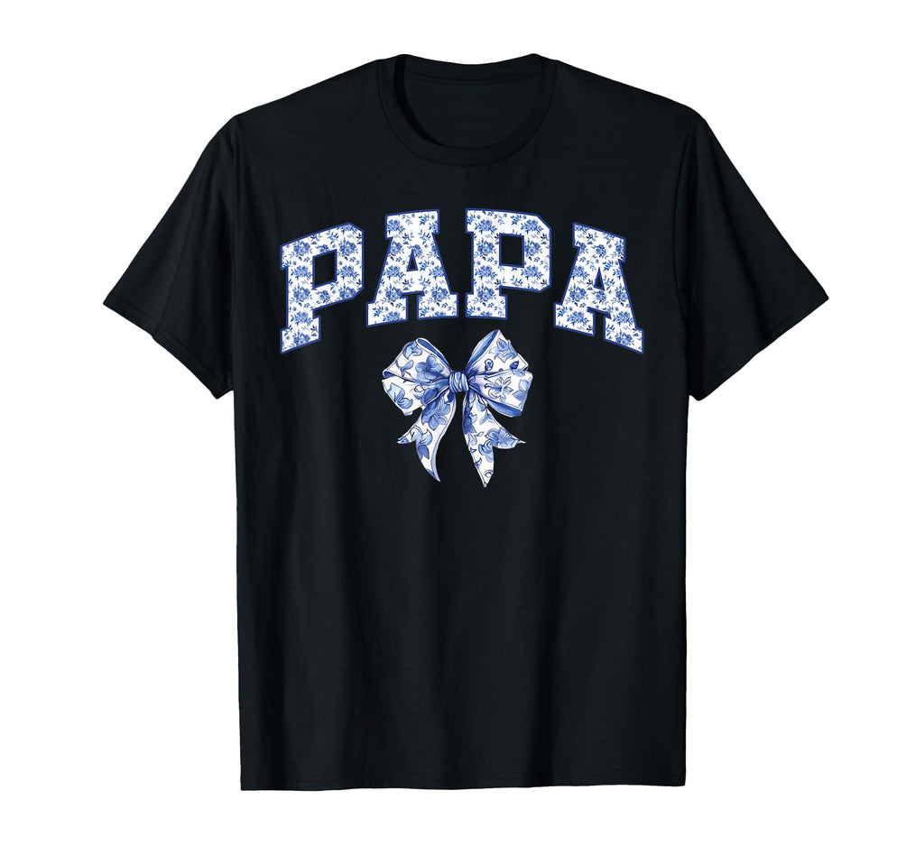 Papa Coquette Toile Blue Bow Floral T-Shirt - Streetwear Style Unisex - T-Shirt, Sweatshirt, Hoodie
