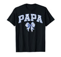 Papa Coquette Toile Blue Bow Floral T-Shirt - Streetwear Style Unisex - T-Shirt, Sweatshirt, Hoodie