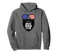 Best Dad Ever Beard Dad American Flag Hoodie - Aesthetic Graphic Unisex - T-Shirt, Sweatshirt, Hoodie