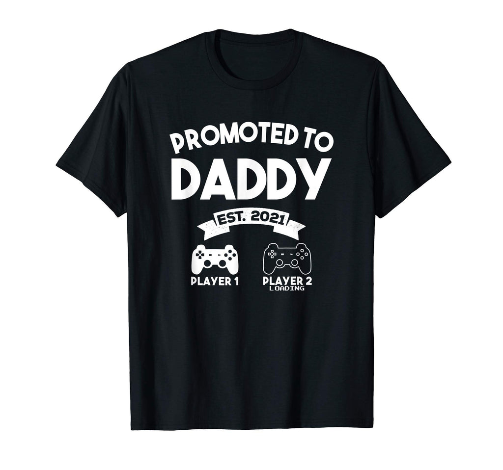 Mens Promoted To Daddy Est 2021 Gamer T-Shirt - Graphic Print for Adults - T-Shirt, Sweatshirt, Hoodie