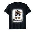 Cheer Mom Leopard Messy Bun Lovers T-Shirt - Minimalist Print for Adults - T-Shirt, Sweatshirt, Hoodie