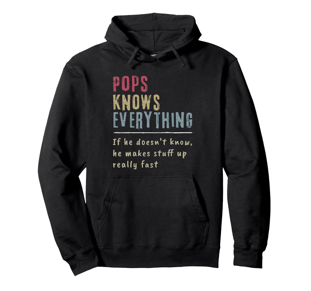 Mens Pops Know Everything Grandpa Gift Hoodie - Graphic Print Unisex - T-Shirt, Sweatshirt, Hoodie