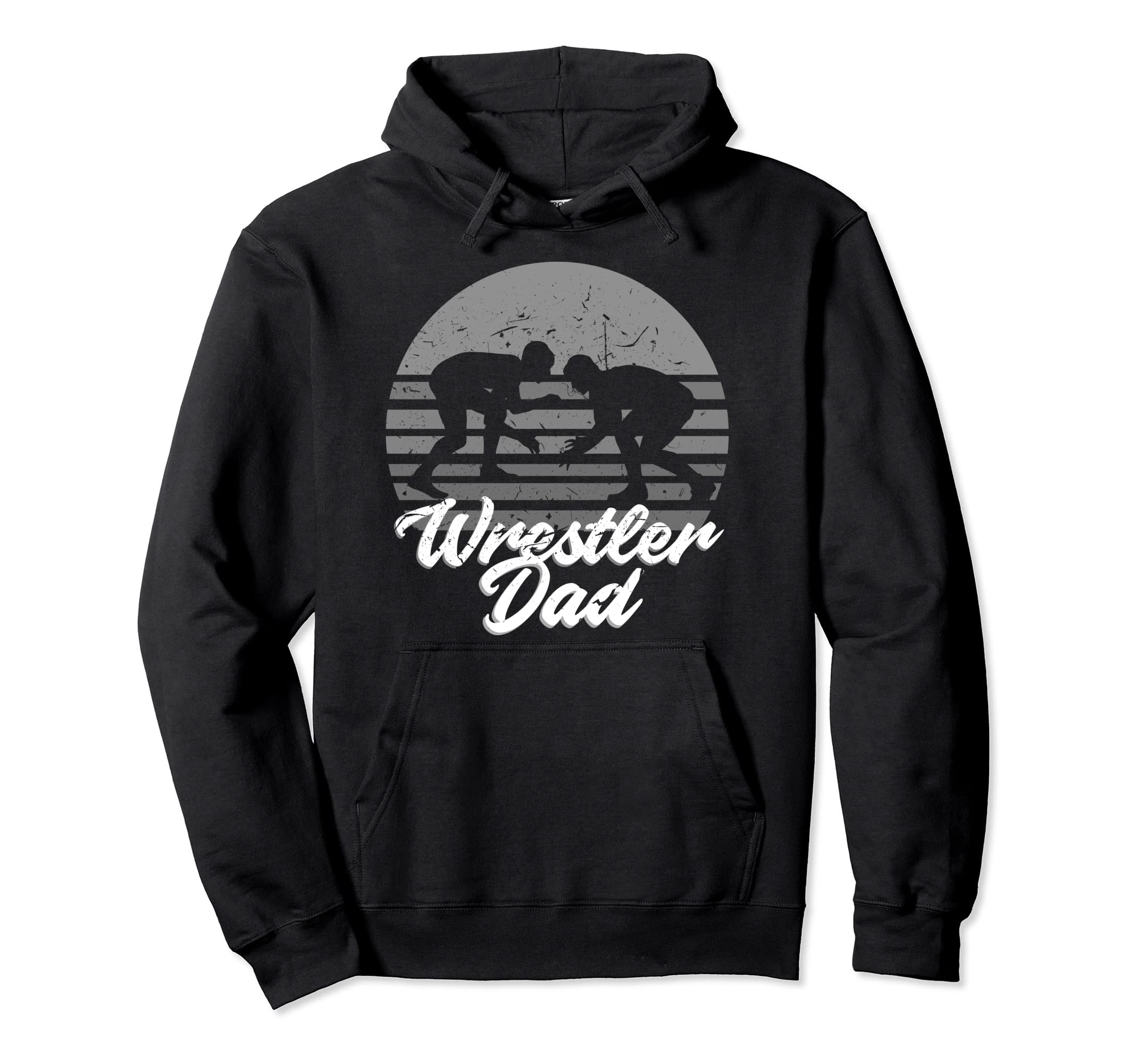 Wrestler Wrestling Dad Distressed Fan Hoodie - Trendy Graphic Unisex - T-Shirt, Sweatshirt, Hoodie