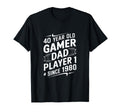 40 Year Old Gamer Dad Player 1 Since 1980 T-Shirt - Custom Art Print Unisex - T-Shirt, Sweatshirt, Hoodie