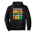 Since 1958 Motorcycle Biker Grandpa Dad Hoodie - Unique Graphic Men Women - T-Shirt, Sweatshirt, Hoodie