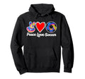 Peace Love Soccer Heart Ball Gift Sweatshirt - Custom Art Print for Adults - T-Shirt, Sweatshirt, Hoodie