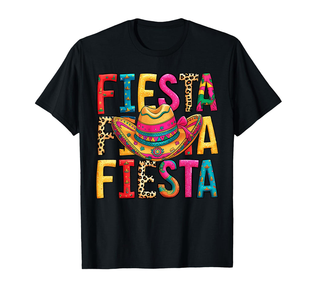 Leopard Fiesta Sombrero Hat Funny T-Shirt - Custom Art Print Men Women - T-Shirt, Sweatshirt, Hoodie