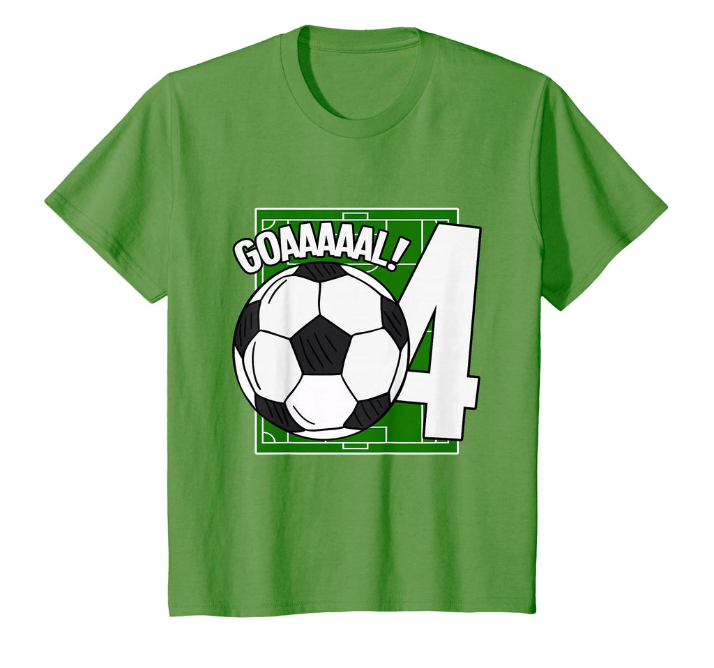 Goaaal 4Th Birthday 4 Year Old Soccer T-Shirt - Minimalist Print Unisex - T-Shirt, Sweatshirt, Hoodie