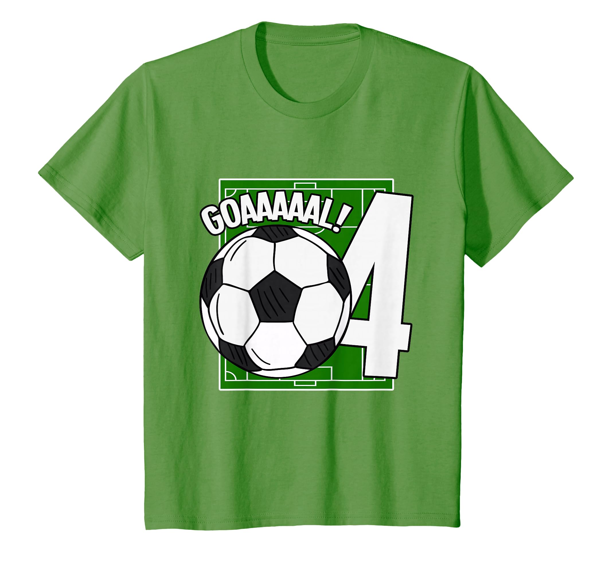 Goaaal 4Th Birthday 4 Year Old Soccer T-Shirt - Minimalist Print Unisex - T-Shirt, Sweatshirt, Hoodie