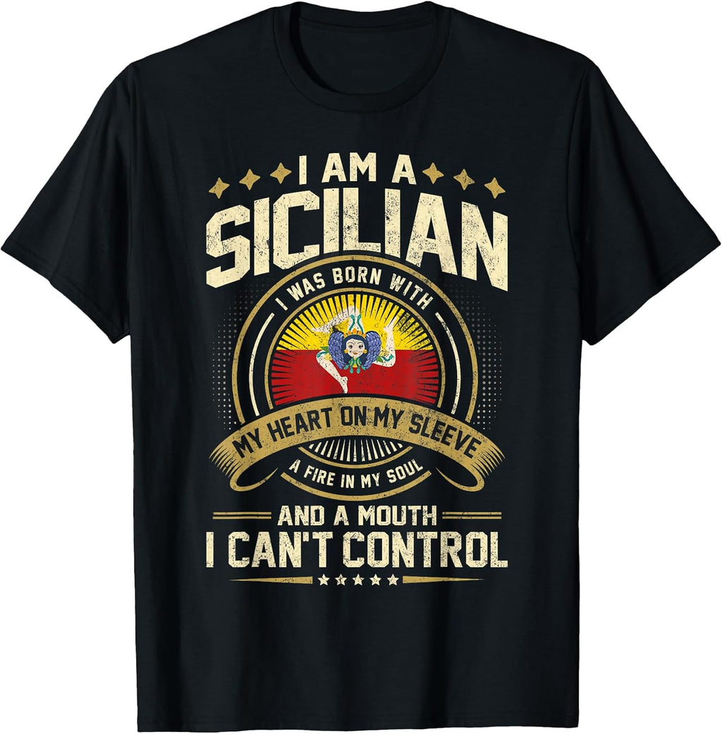 Sicily Funny Quote Sicilian Vintage - Adult & Kids T-Shirts, Sweatshirts & Hoodies apparel design preview 1
