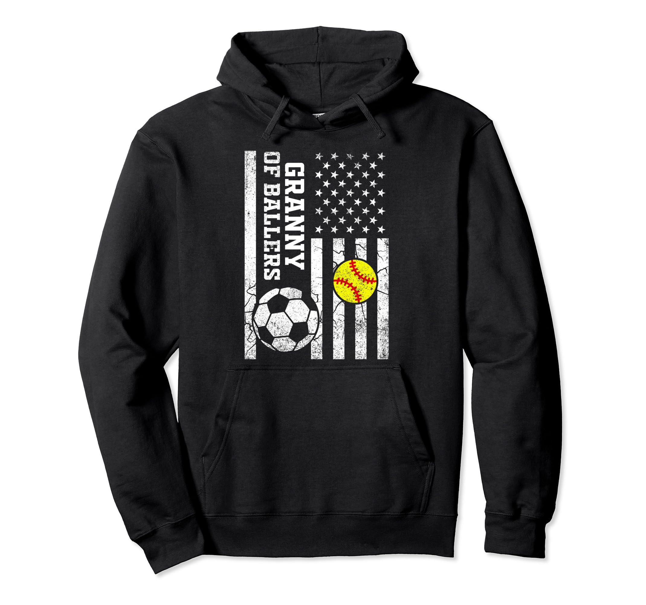 Granny Ballers Baseball Soccer Softball Hoodie - Novelty Apparel Men Women - T-Shirt, Sweatshirt, Hoodie